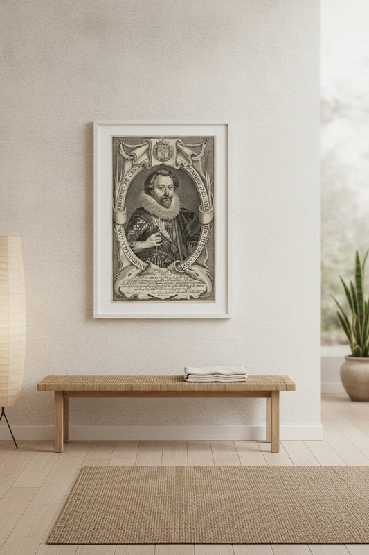 William Herbert, Third Earl of Pembroke — framed art in a styled interior