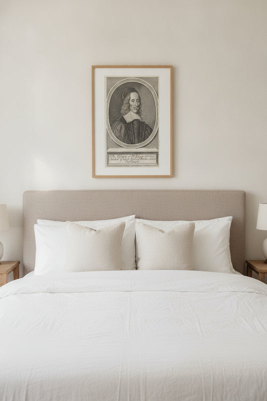 George Herbert, Prebendary of Lincoln, Poet — framed art in a styled interior