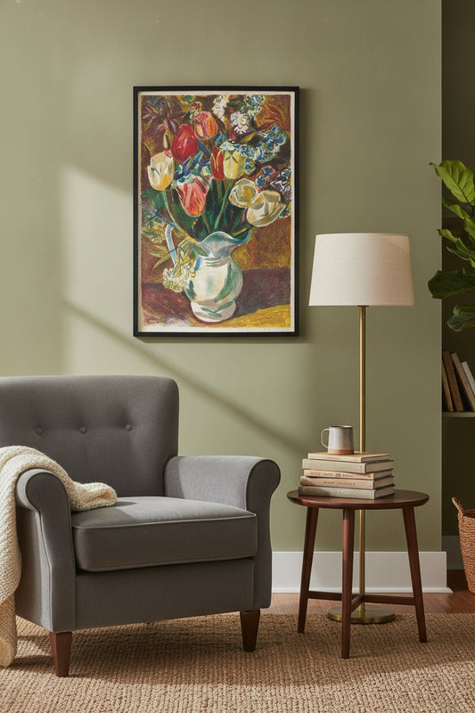 Bouquet — framed art in a styled interior
