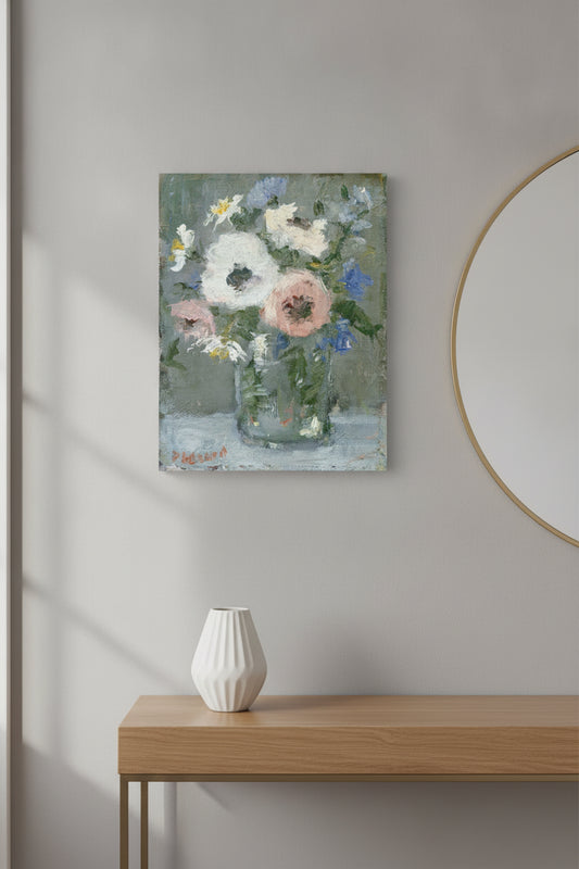 Flowers in a Vase — framed art in a styled interior