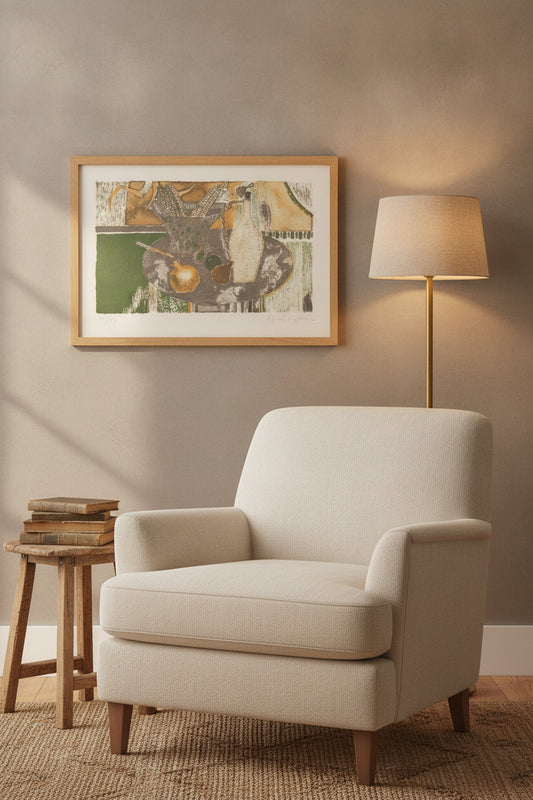 Still Life — framed art in a styled interior
