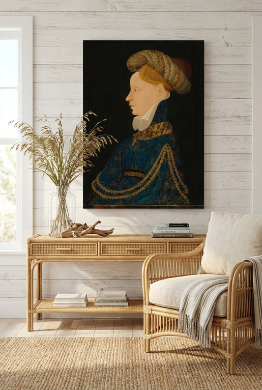 Profile Portrait of a Lady — framed art in a styled interior