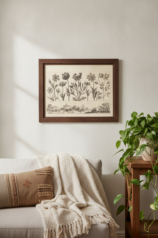 Flower Print no.1 — framed art in a styled interior