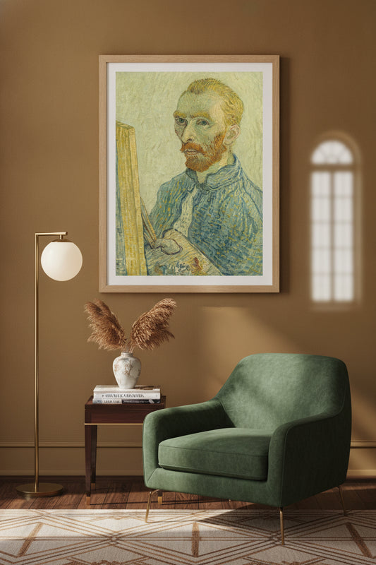 Portrait of Vincent van Gogh — framed art in a styled interior
