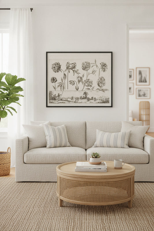 Flower Print no.7 — framed art in a styled interior