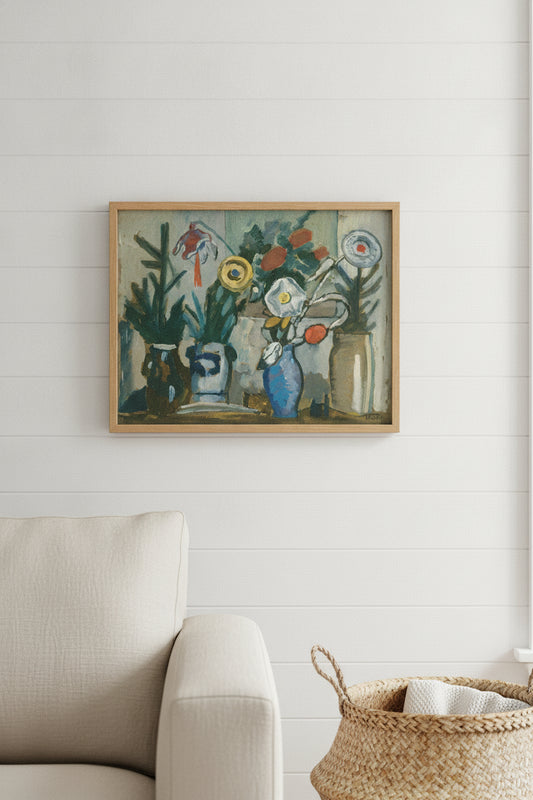 Christmas Still Life — framed art in a styled interior