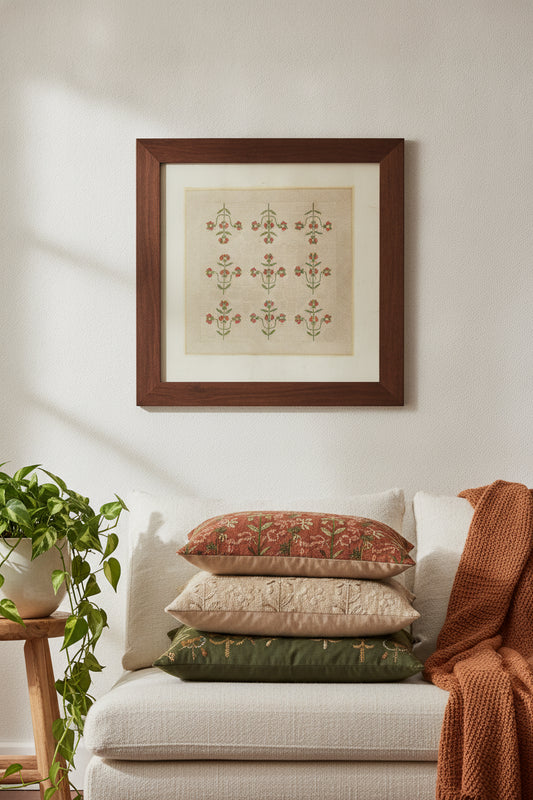 Quilt - Tulip Pattern — framed art in a styled interior