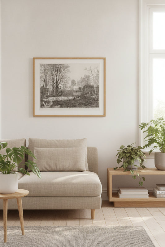 Downriver Plant — framed art in a styled interior