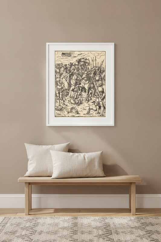 Saint Matthew — framed art in a styled interior