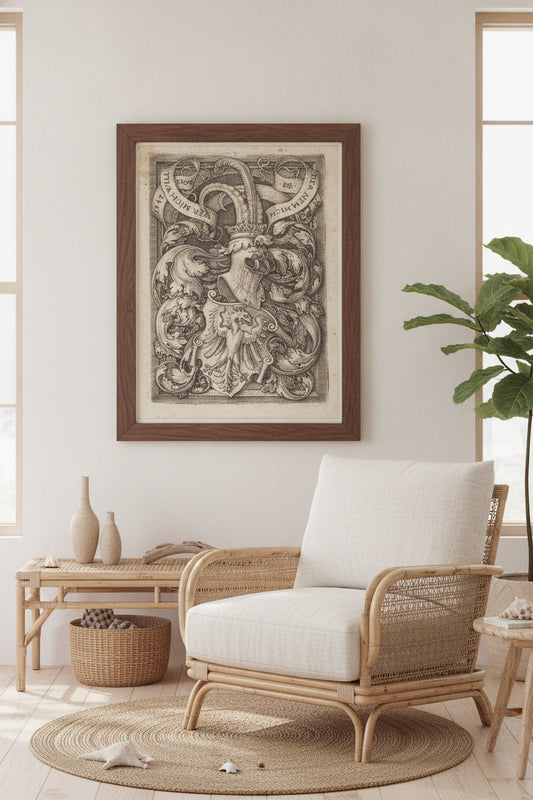 Coat of Arms with an Eagle — framed art in a styled interior