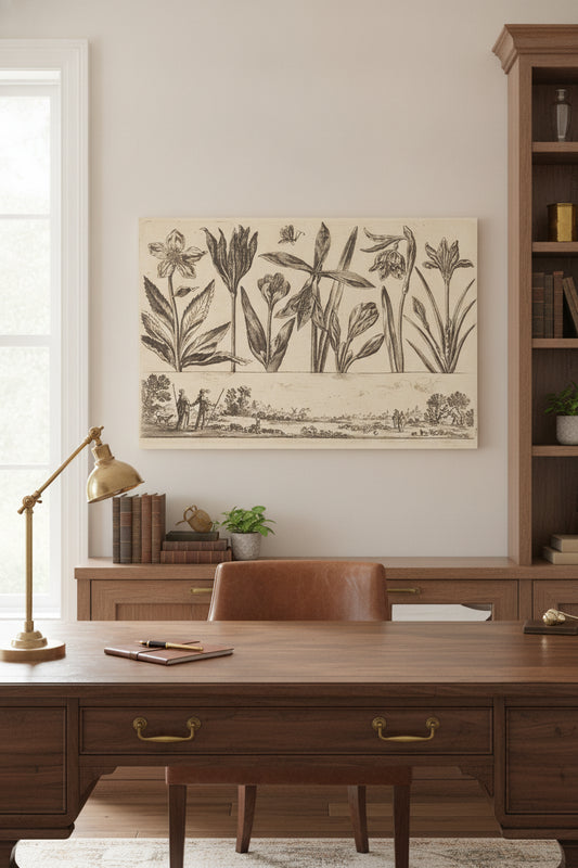 Flower Print no.4 — framed art in a styled interior