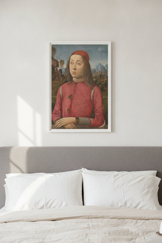 Portrait of a Youth — framed art in a styled interior