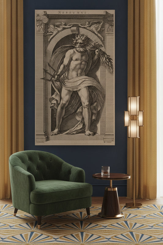 Neptune — framed art in a styled interior