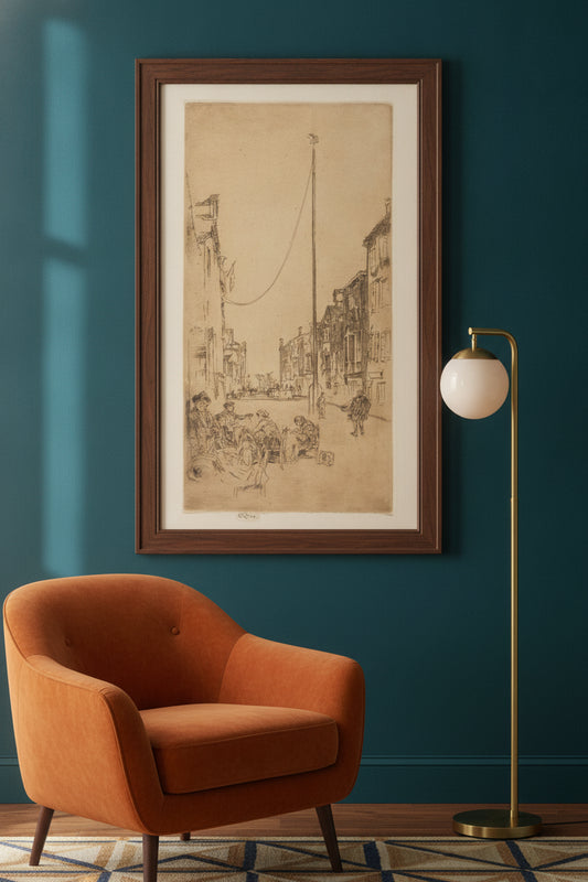 The Venetian Mast — framed art in a styled interior