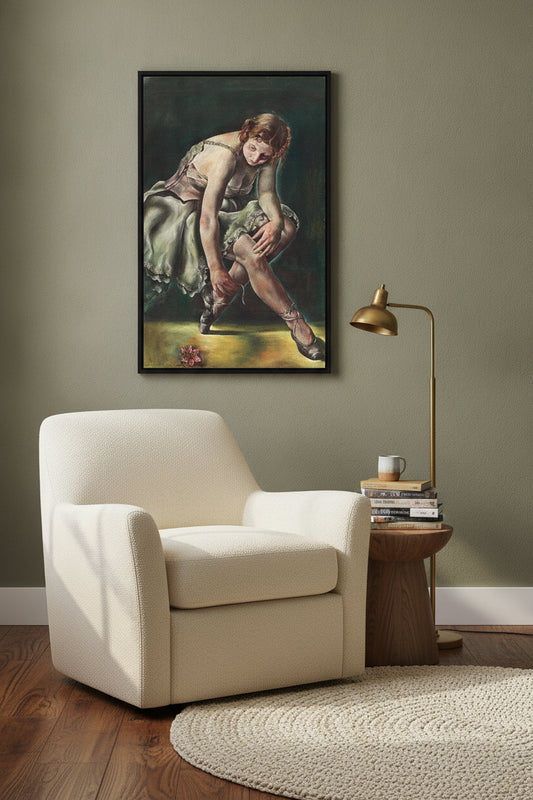 There Were No Flowers Tonight — framed art in a styled interior