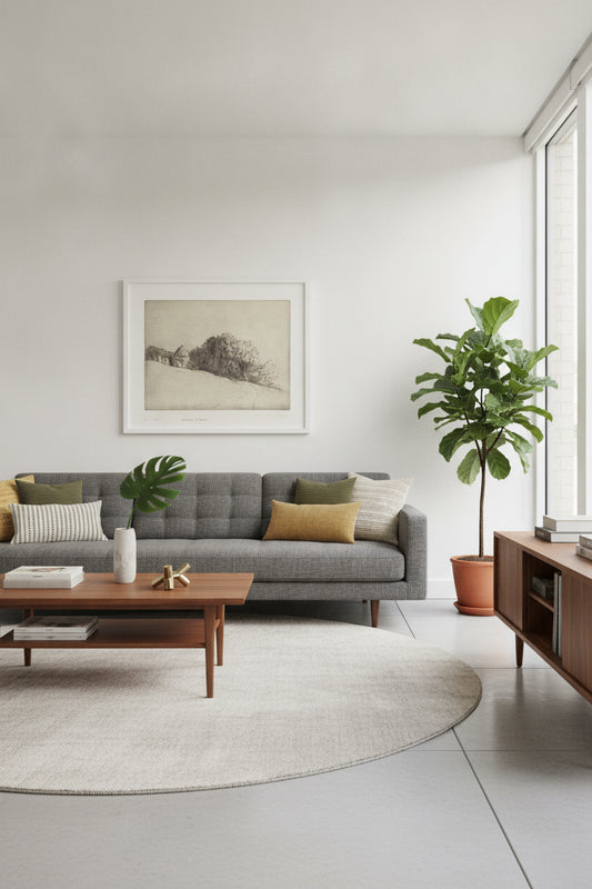 Stand of Trees (Bouquet d'arbres) — framed art in a styled interior