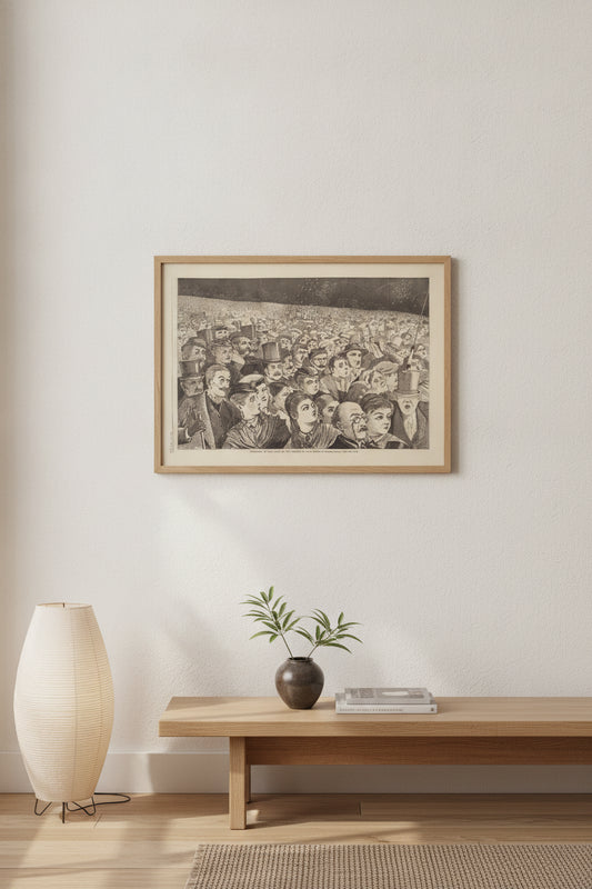 Fire Works on the Night of the Fourth of July — framed art in a styled interior