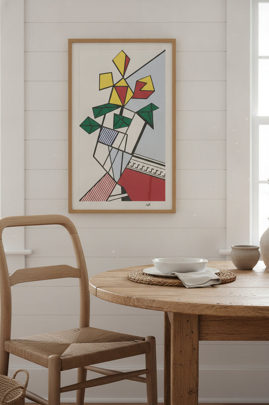 Flowers — framed art in a styled interior