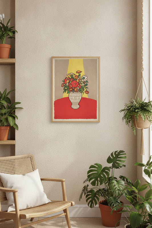 Flowers in a Vase — framed art in a styled interior