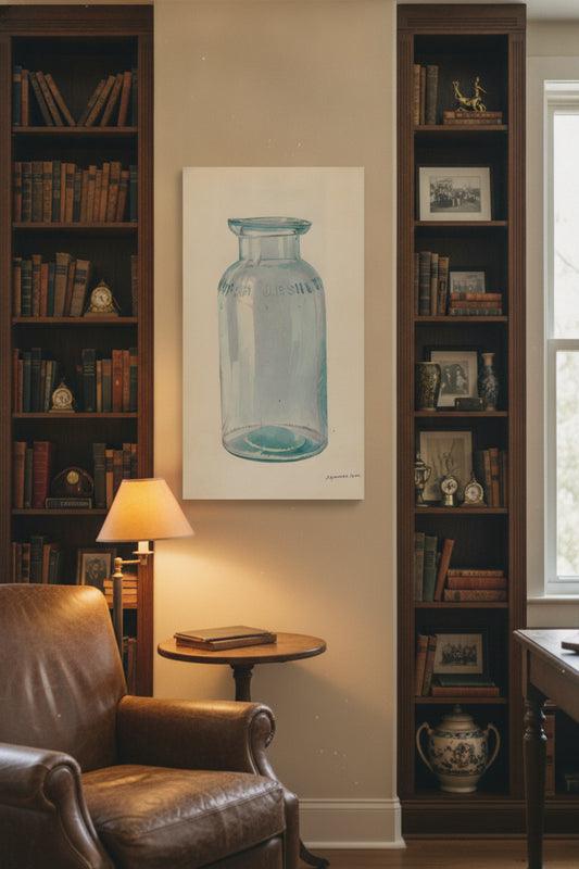 Fruit Jar — framed art in a styled interior
