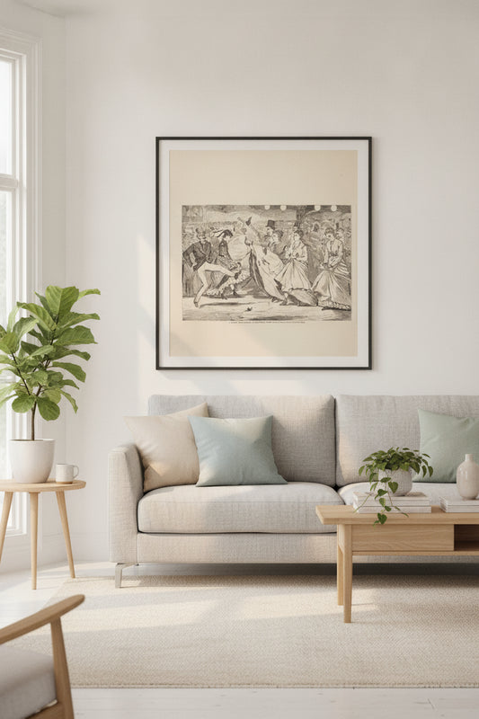 A Parisian Ball - Dancing at the Mabille, Paris — framed art in a styled interior