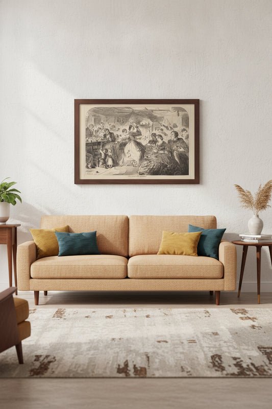 Fall Games - The Apple-Bee — framed art in a styled interior