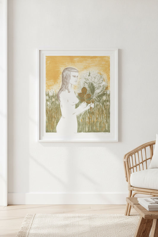 French Leaves — framed art in a styled interior