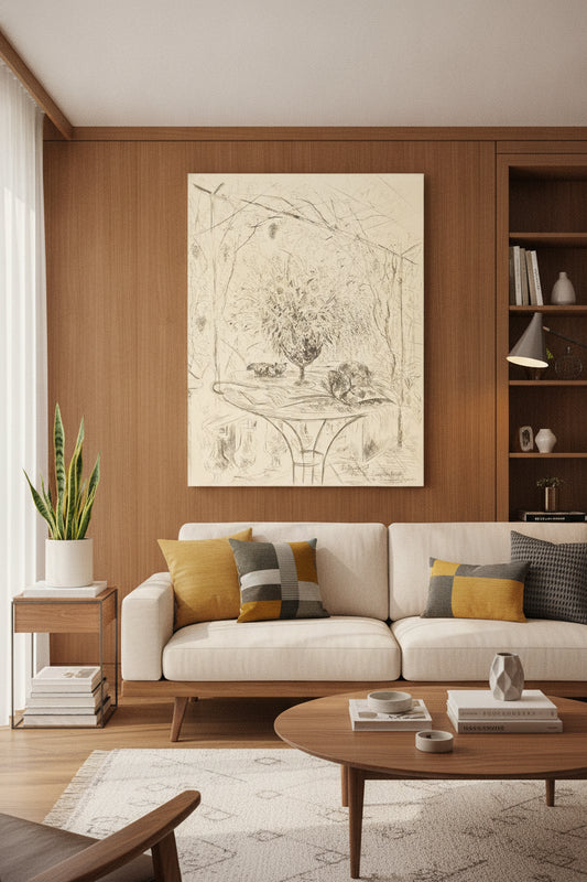Le Bouquet — framed art in a styled interior