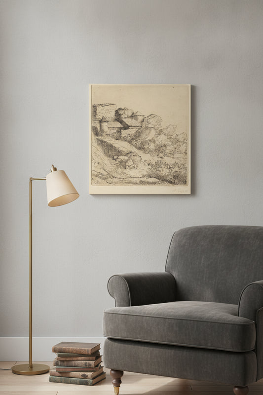 Little Burner of Grass (Le petit bruleur d'herbe) — framed art in a styled interior