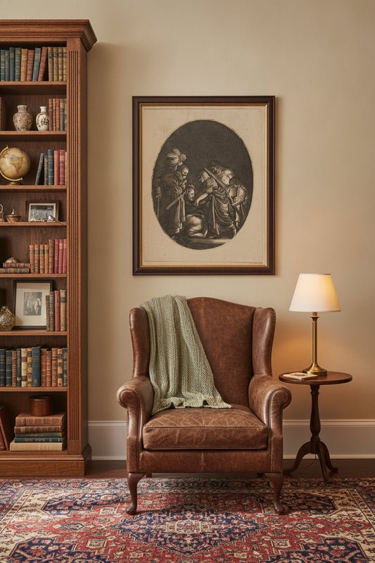 Beheading of Saint John the Baptist — framed art in a styled interior