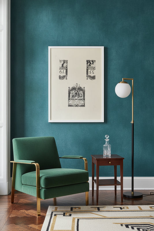 Rosenwald New Year Card — framed art in a styled interior