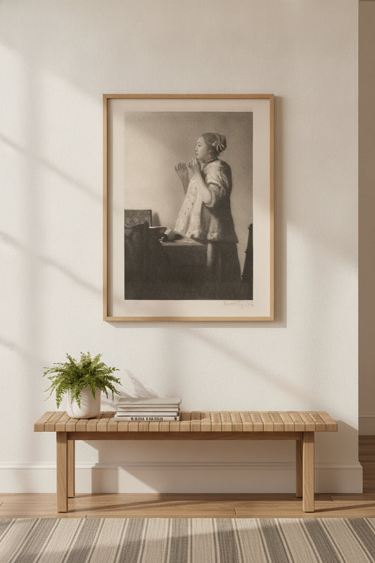 The Pearl Necklace — framed art in a styled interior