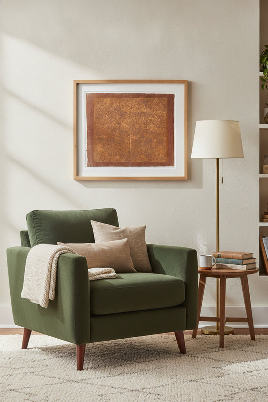Endpaper with Floral Pattern — framed art in a styled interior