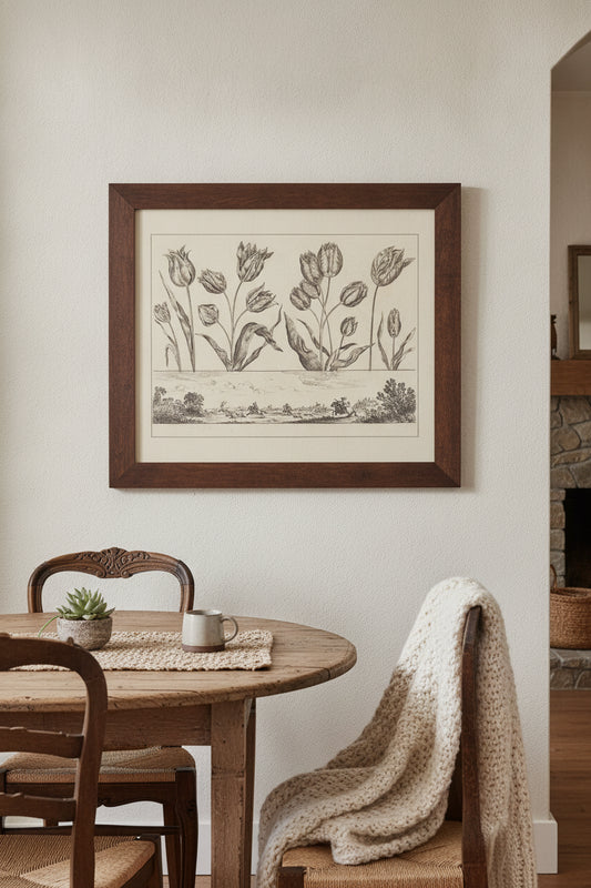 Flower Print no.12 — framed art in a styled interior