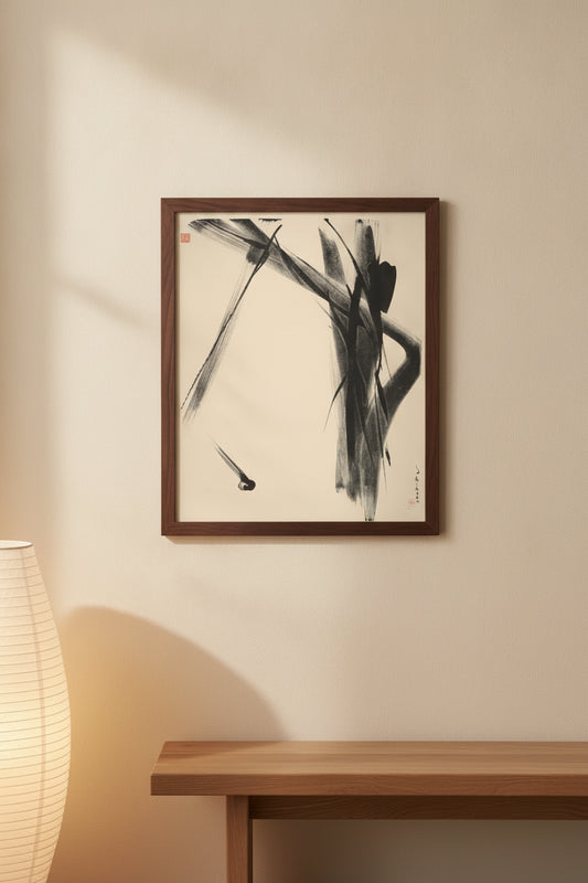 Leaves — framed art in a styled interior