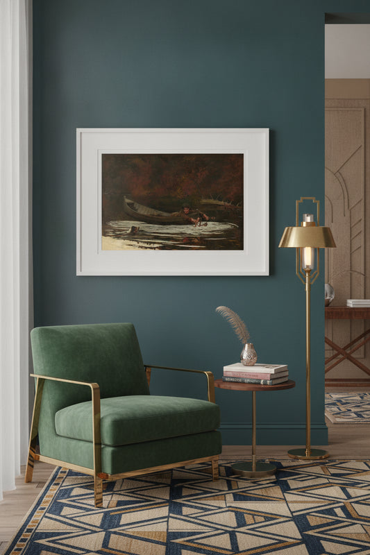 Hound and Hunter — framed art in a styled interior