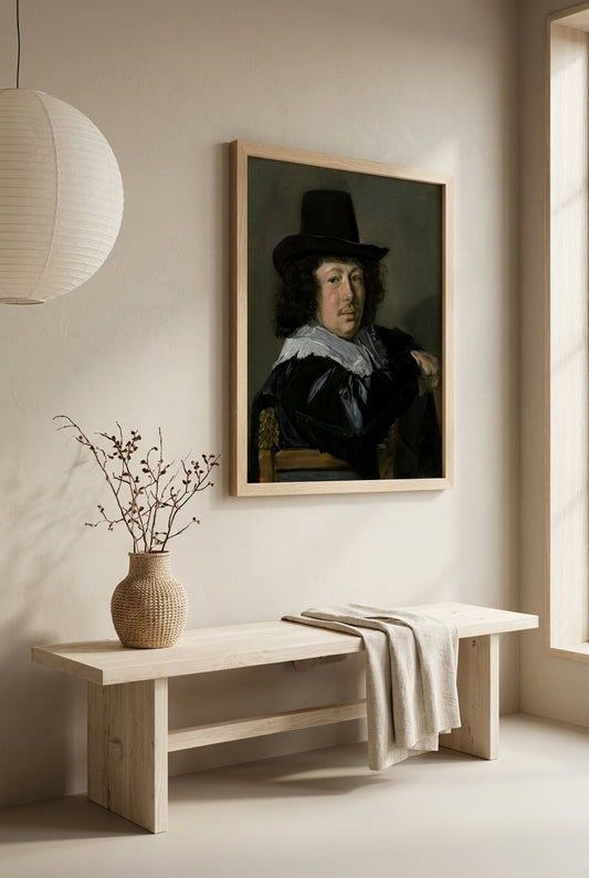 Portrait of a Young Man — framed art in a styled interior