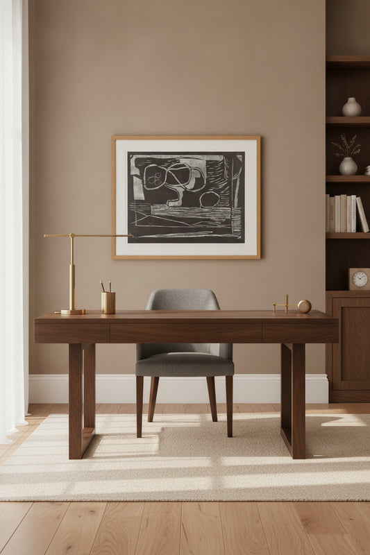 Grey Still Life — framed art in a styled interior
