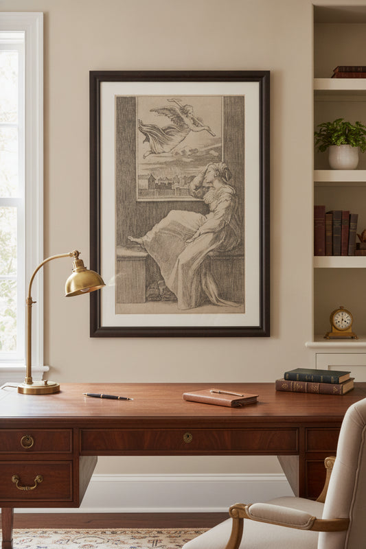 The Vision of Saint Helena — framed art in a styled interior
