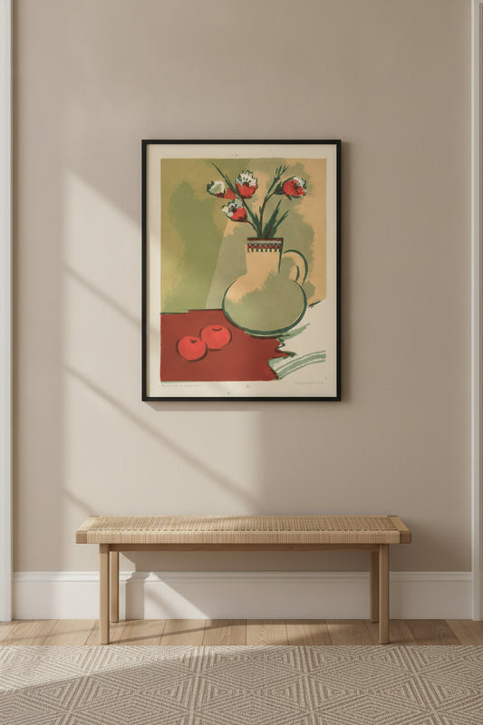 Jug with Flowers — framed art in a styled interior