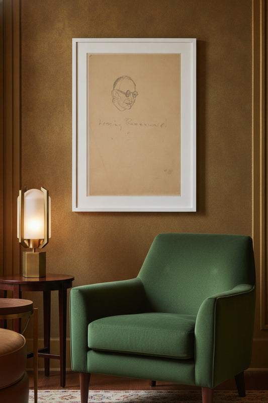 Lessing J. Rosenwald — framed art in a styled interior