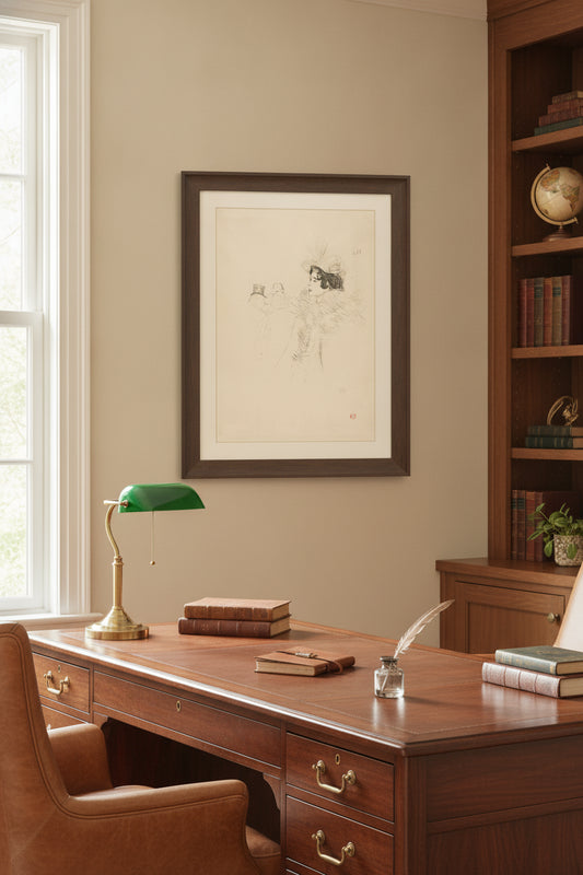 Miss May Belfort in the Irish and American Bar, rue Royale (Miss Belfort Belfort au Irish and American Bar, Rue Royale) — framed art in a styled interior