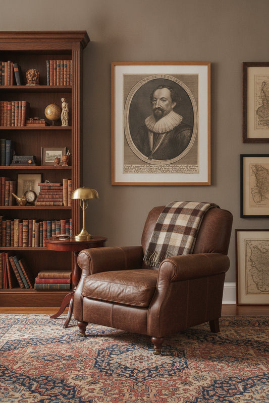 William Herbert, Third Earl of Pembroke — framed art in a styled interior