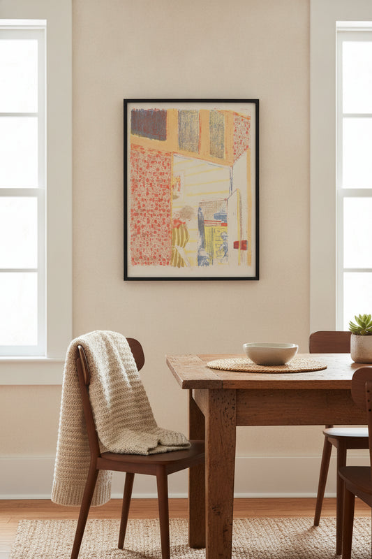Interior with Pink Wallpaper II (Interieur aux tentures roses II) — framed art in a styled interior