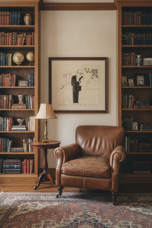 Bertha Von Morschzisker and Lessing J. Rosenwald at the Print Club — framed art in a styled interior
