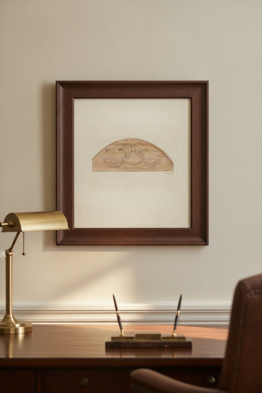 Classical Leaves and Scroll — framed art in a styled interior