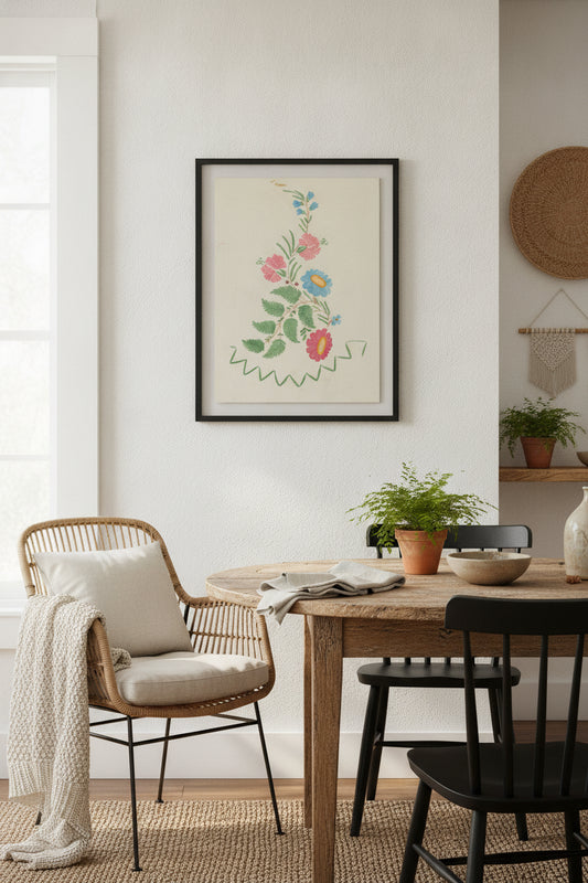 Floral Motifs — framed art in a styled interior