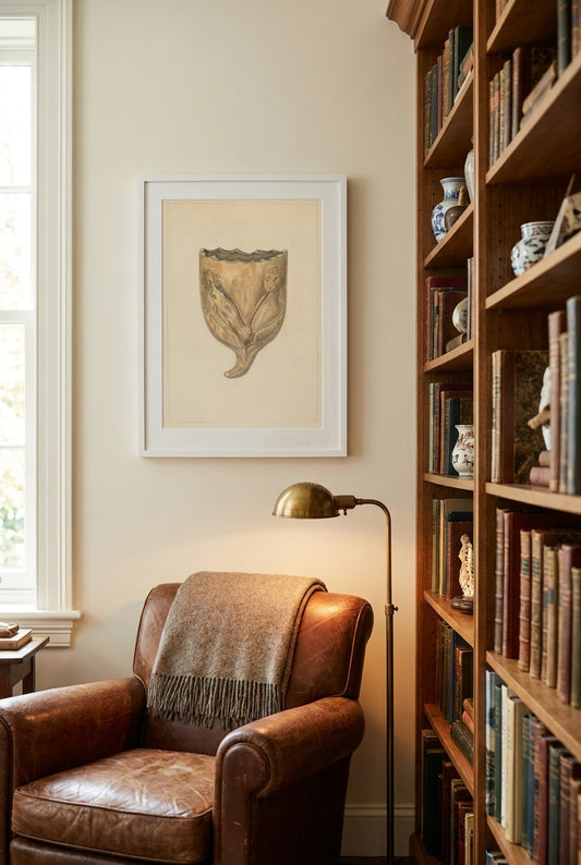 Wall Pocket for Flowers — framed art in a styled interior