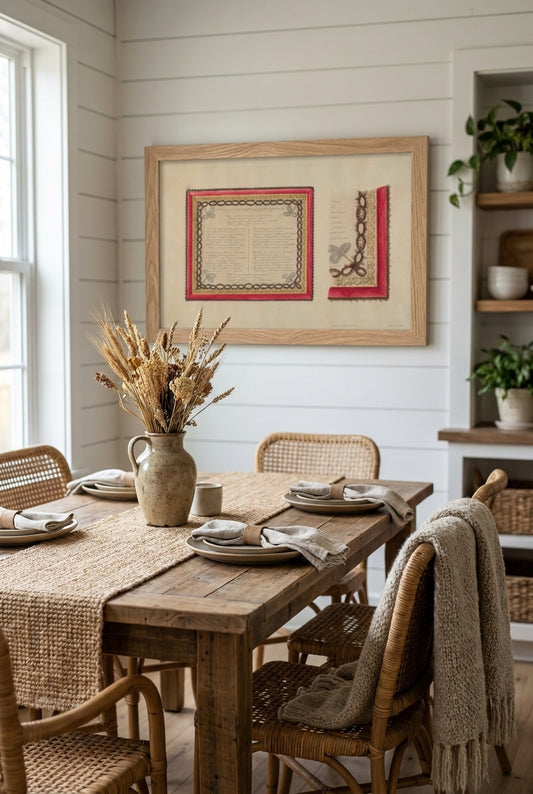 Frame of Hair Flowers — framed art in a styled interior
