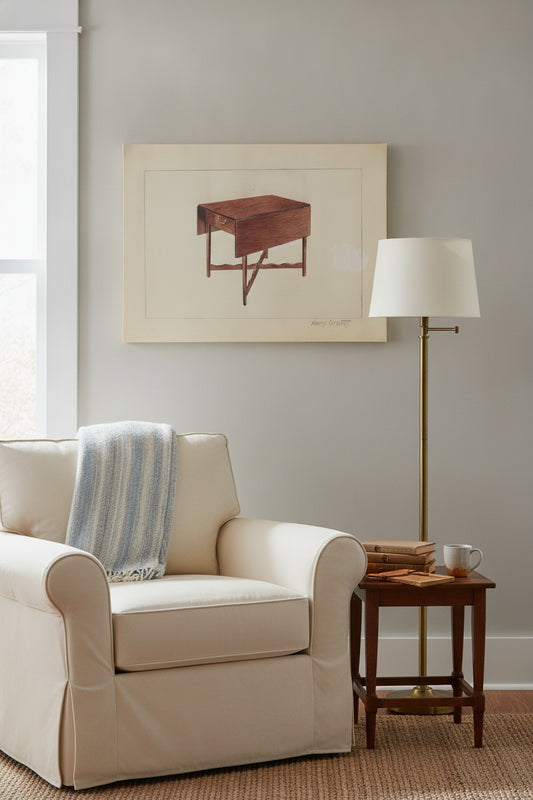 Drop-Leaf Table — framed art in a styled interior